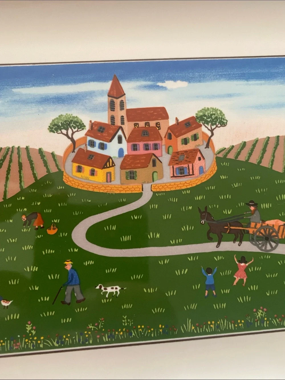 Villeroy & Boch Design Naif sandwich tray village scene by artist Gérard Laplau